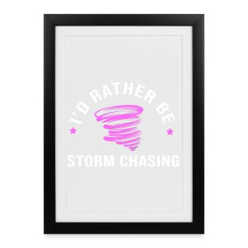 Wetter Meteorologie Meteorologe - Gerahmtes Poster (27 × 37 cm) - Schwarz - Vorne