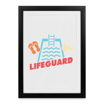 Les sauveteurs adorent les nageurs sauveteurs - Affiche encadrée (27 × 37 cm) - noir - Devant