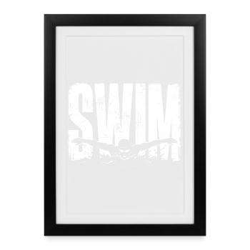 Swim Shirt Swim Sport Swimmer Gift - Framed poster (27 × 37 cm) - black - Front
