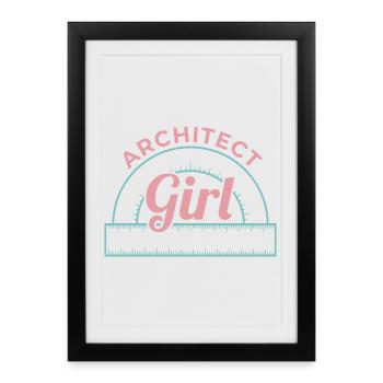 Fille Architecture - Affiche encadrée (27 × 37 cm) - noir - Devant