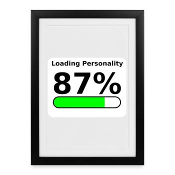 Chargement de la personnalité 87 % – T-shirt Statement Geek - Affiche encadrée (27 × 37 cm) - noir - Devant