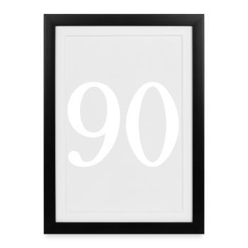 90. 90 ANS. 90e ANNIVERSAIRE. ANNIVERSAIRE 90 ANS. - Affiche encadrée (27 × 37 cm) - noir - Devant