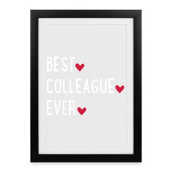 Best colleague in the world - Framed poster (27 × 37 cm) - black - Front