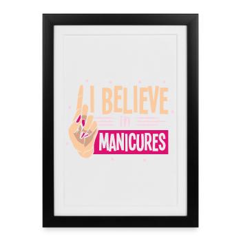 Designer de manucures Salon de manucure cosmétiques - Affiche encadrée (27 × 37 cm) - noir - Devant