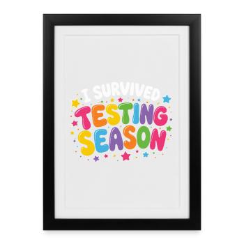 J’ai survécu à la phase d’examens Humour scolaire - Affiche encadrée (27 × 37 cm) - noir - Devant