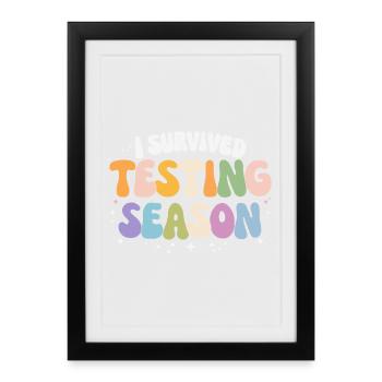 J’ai survécu à la phase d’examens Humour scolaire - Affiche encadrée (27 × 37 cm) - noir - Devant