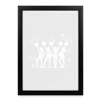 Cheerpom pom girls Mom Cheerleading - Affiche encadrée (27 × 37 cm) - noir - Devant
