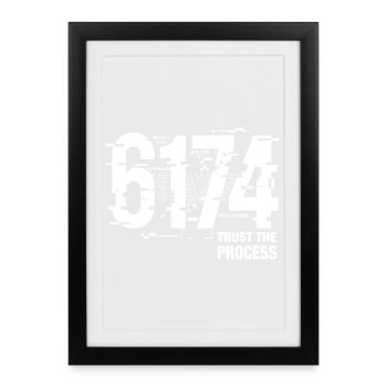 6174 Mathématiques du bug constant de Kaprekar - Affiche encadrée (27 × 37 cm) - noir - Devant