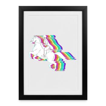 Horse racing - Framed poster (27 × 37 cm) - black - Front