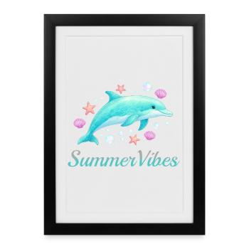 Ambiance estivale - Affiche encadrée (27 × 37 cm) - noir - Devant
