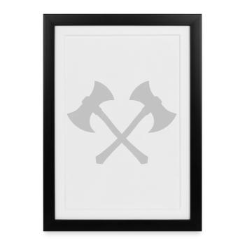 Cross axe - Framed poster (27 × 37 cm) - black - Front
