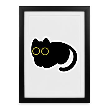Chat du Vide - Affiche encadrée (27 × 37 cm) - noir - Devant