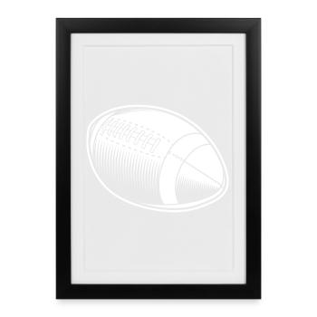 Ballon de football américain - Affiche encadrée (27 × 37 cm) - noir - Devant
