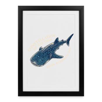 Constellation des profondeurs – Requin-baleine - Affiche encadrée (27 × 37 cm) - noir - Devant