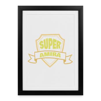 Coat of arms Amira - Framed poster (27 × 37 cm) - black - Front