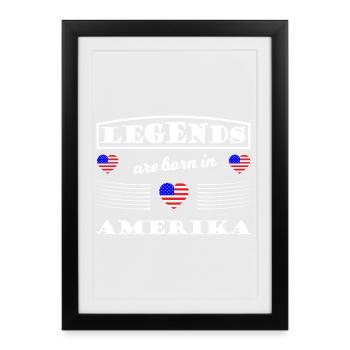 Légendes d’Amérique - Affiche encadrée (27 × 37 cm) - noir - Devant