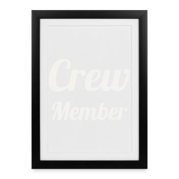 Crew Member Script Handwriting Team Staff Event - Framed poster (27 × 37 cm) - black - Front