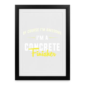 Bétonnière à béton pavée en béton - Affiche encadrée (27 × 37 cm) - noir - Devant