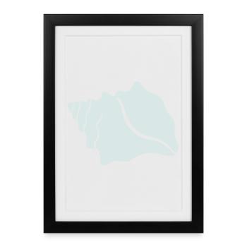 Silhouette en coquillage pastel - Affiche encadrée (27 × 37 cm) - noir - Devant