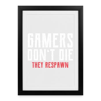 Gamers Respawn - Framed poster (27 × 37 cm) - black - Front