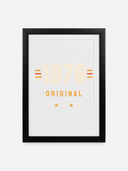 1976 Origineel Vintage Retro 50e Verjaardagscadeau - Ingelijste poster (27 × 37 cm) - zwart