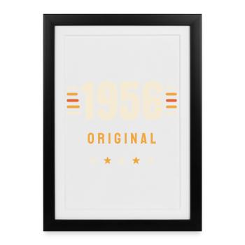 Cadeau d’anniversaire rétro rétro original de 1956 pour le 70e anniversaire - Affiche encadrée (27 × 37 cm) - noir - Devant