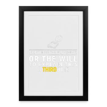 Third Time No Worksheets Tee - Framed poster (27 × 37 cm) - black - Front