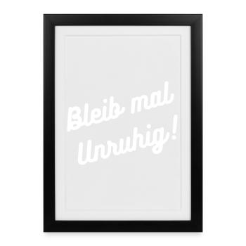 HN Stay Restless – Écriture manuscrite - Affiche encadrée (27 × 37 cm) - noir - Devant