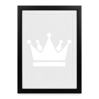 Cadeaux d’anniversaire Crown White Cadeaux d’anniversaire - Affiche encadrée (27 × 37 cm) - noir - Devant