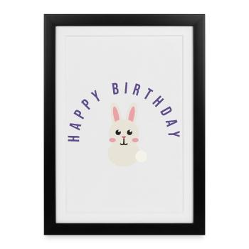 JOYEUX ANNIVERSAIRE. HAPPY BIRTHDAY. ANNIVERSAIRE. - Affiche encadrée (27 × 37 cm) - noir - Devant