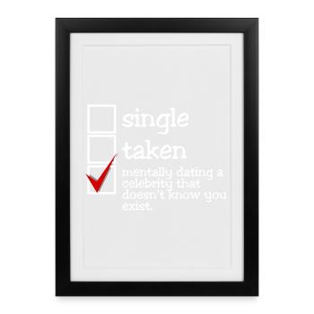 Mentally dating a celebrity (dark) - Framed poster (27 × 37 cm) - black - Front