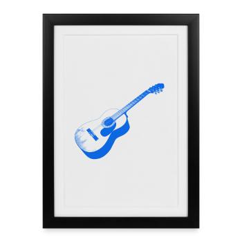 Impression de guitare acoustique astucieuse - Affiche encadrée (27 × 37 cm) - noir - Devant
