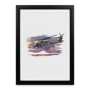 Helikopter - Affiche encadrée (27 × 37 cm) - noir - Devant