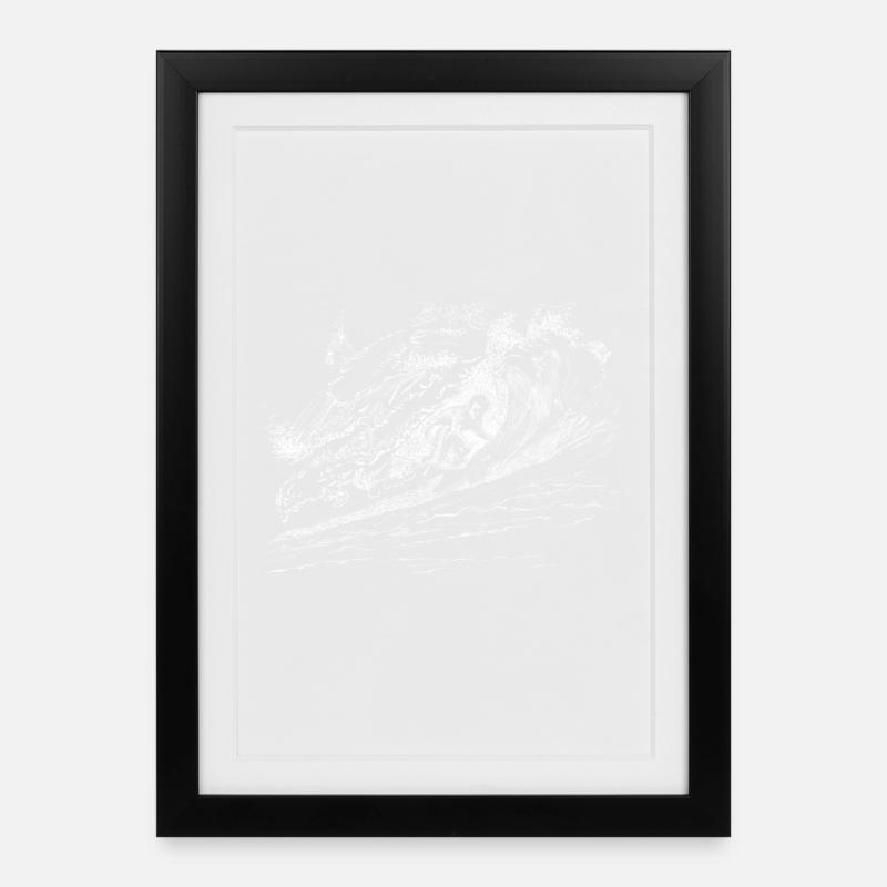 surfing - Gerahmtes Poster (27 × 37 cm) - Schwarz