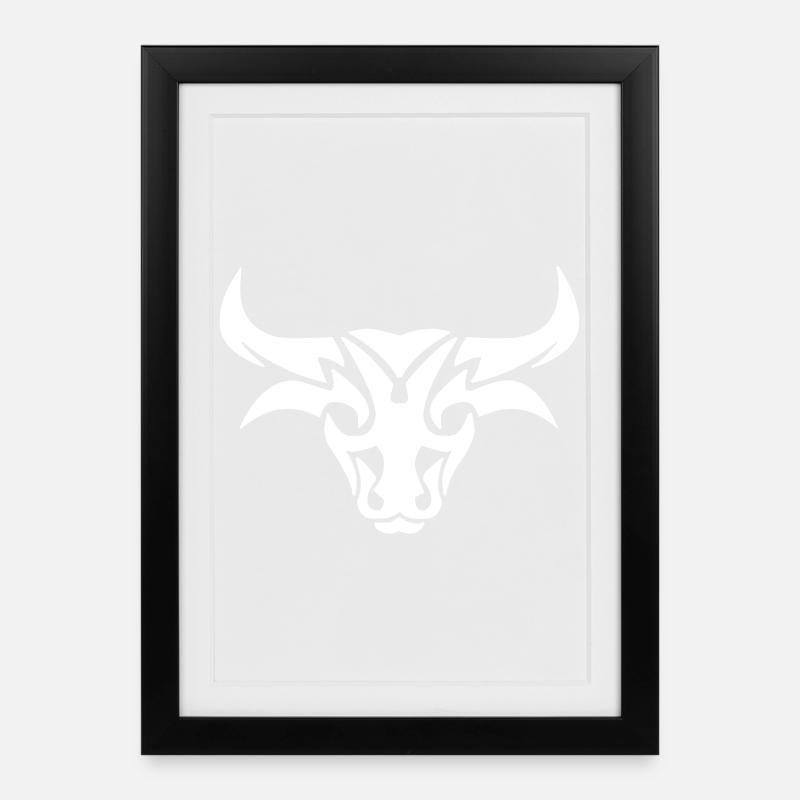 Bull design - Framed poster (27 × 37 cm) - black
