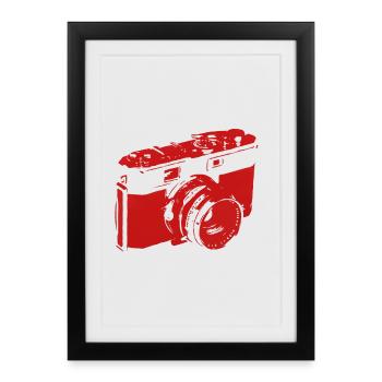 camera - Framed poster (27 × 37 cm) - black - Front