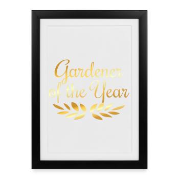 Jardinier de l'année jardinier jardinier - Affiche encadrée (27 × 37 cm) - noir - Devant