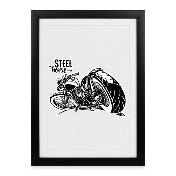 0894 STEEL HORSE - Framed poster (27 × 37 cm) - black - Front