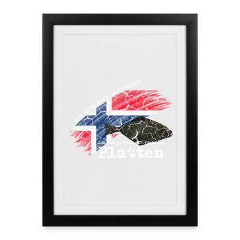 The thickest plates I Halibut Angler Norway - Framed poster (27 × 37 cm) - black - Front