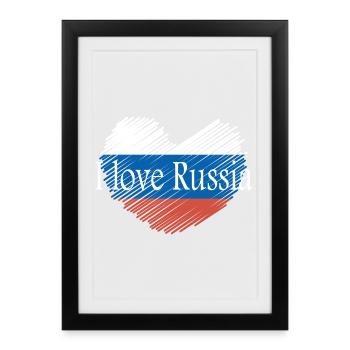 J'aime la russie - Affiche encadrée (27 × 37 cm) - noir - Devant