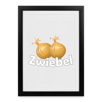 ZWIEBEL - Gerahmtes Poster (27 × 37 cm) - Schwarz - Vorne
