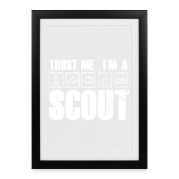 Confiance : Je suis scout Je suis scout - Affiche encadrée (27 × 37 cm) - noir - Devant
