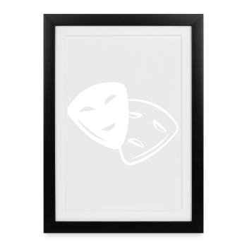 Mask Laughing CryIng Feelings Comedy Tragedy - Framed poster (27 × 37 cm) - black - Front