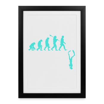 Freediving Evolution - Framed poster (27 × 37 cm) - black - Front