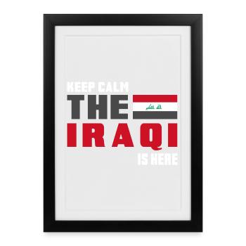 Keep Calm Iraq flag design - Framed poster (27 × 37 cm) - black - Front