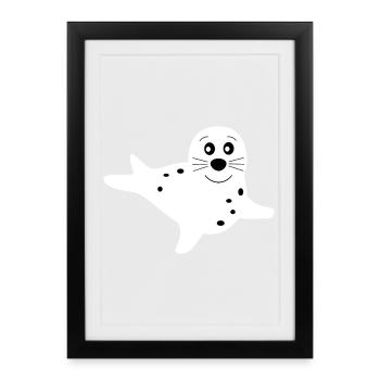 seal white seals seal seals animals - Framed poster (27 × 37 cm) - black - Front