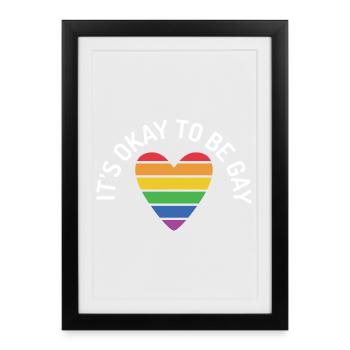 C’est normal d’être gay - Affiche encadrée (27 × 37 cm) - noir - Devant