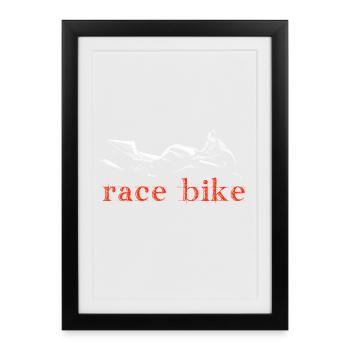 Vélo de course - Affiche encadrée (27 × 37 cm) - noir - Devant