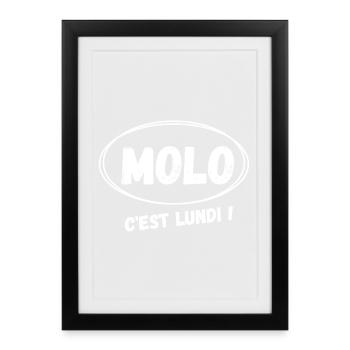 travail, travail humour, pas du matin - Affiche encadrée (27 × 37 cm) - noir - Devant