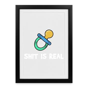 Baby Soother Parenthood Pregnant Pregnant - Framed poster (27 × 37 cm) - black - Front